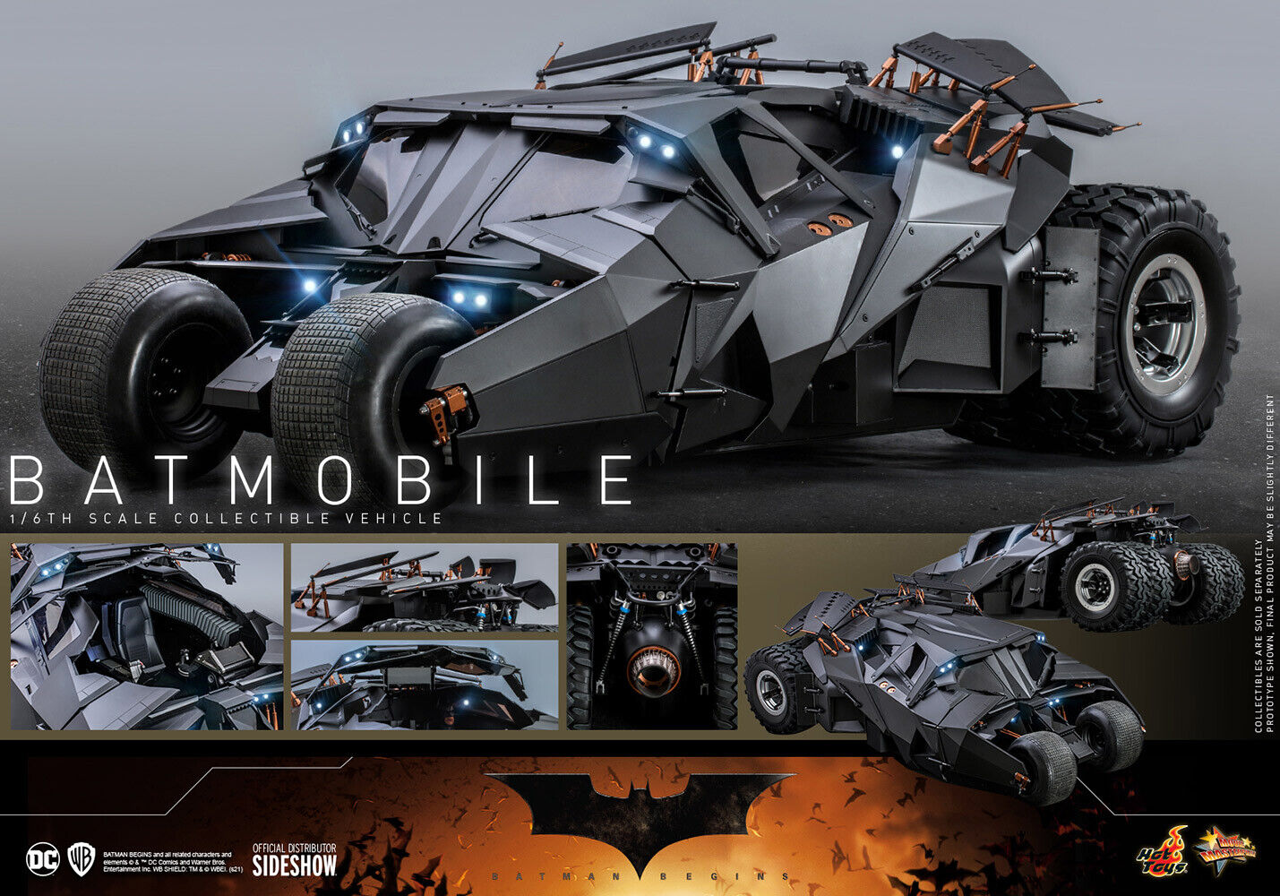 HOT TOYS DC Batman Dark Knight Batmobile Tumbler MMS596 1:6 Scale Accessory NEW