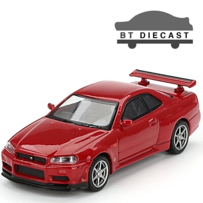 MINI GT NISSAN GT-R R34 V-SPEC 1/64 DIECAST MODEL CAR ACTIVE RED MGT00796