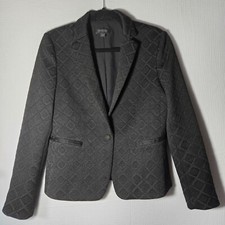 New Ann Taylor Black One Button Double Knit Blazer Jacket SIZE 10