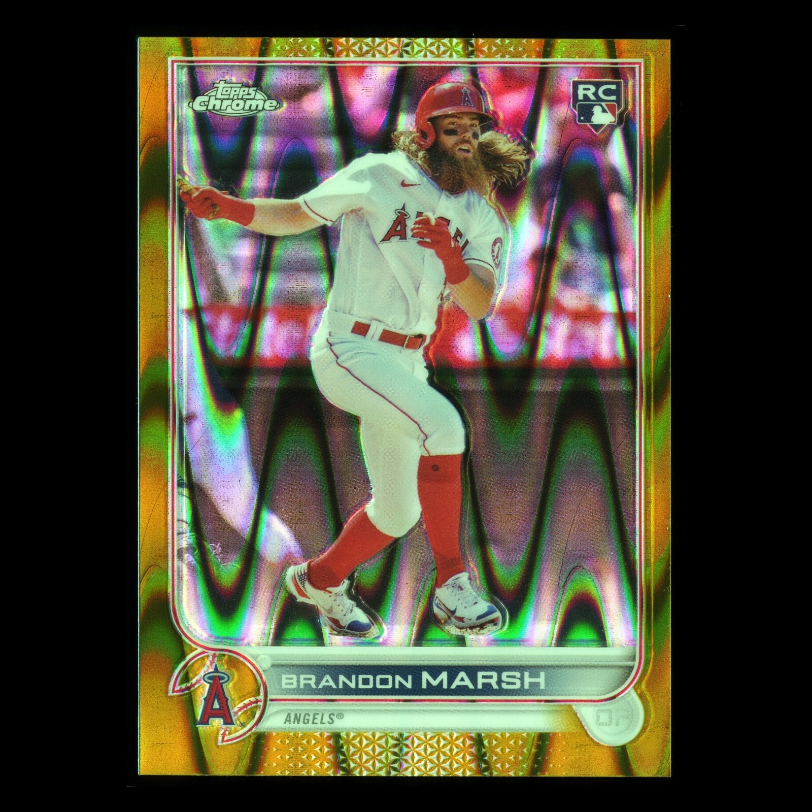 Brandon Marsh 2022 Topps Chrome Sonic Gold RayWave Rookie Angels 43/50