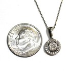 10k white gold .14ct SI1 G diamond pendant necklace 1.8g estate 16"-18" — photo 4