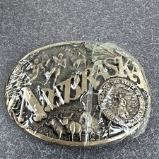 Vintage Nebraska Belt Buckle State Seal Football 80s Award Design Medal