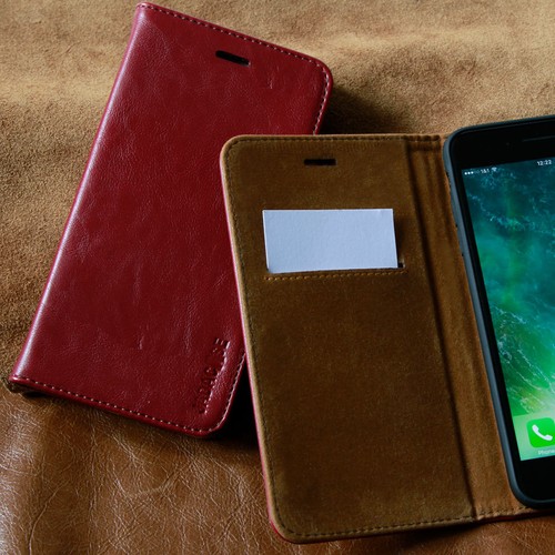 Luxury Leder Schutzhülle für Apple / Samsung Smartphone Tasche Case Cover Handy - Picture 8 of 12