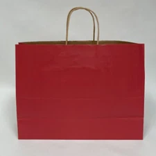 Red Paper Large Shopping Gift Bags with Handles 16" x 6" x 12" high Lot of 10
