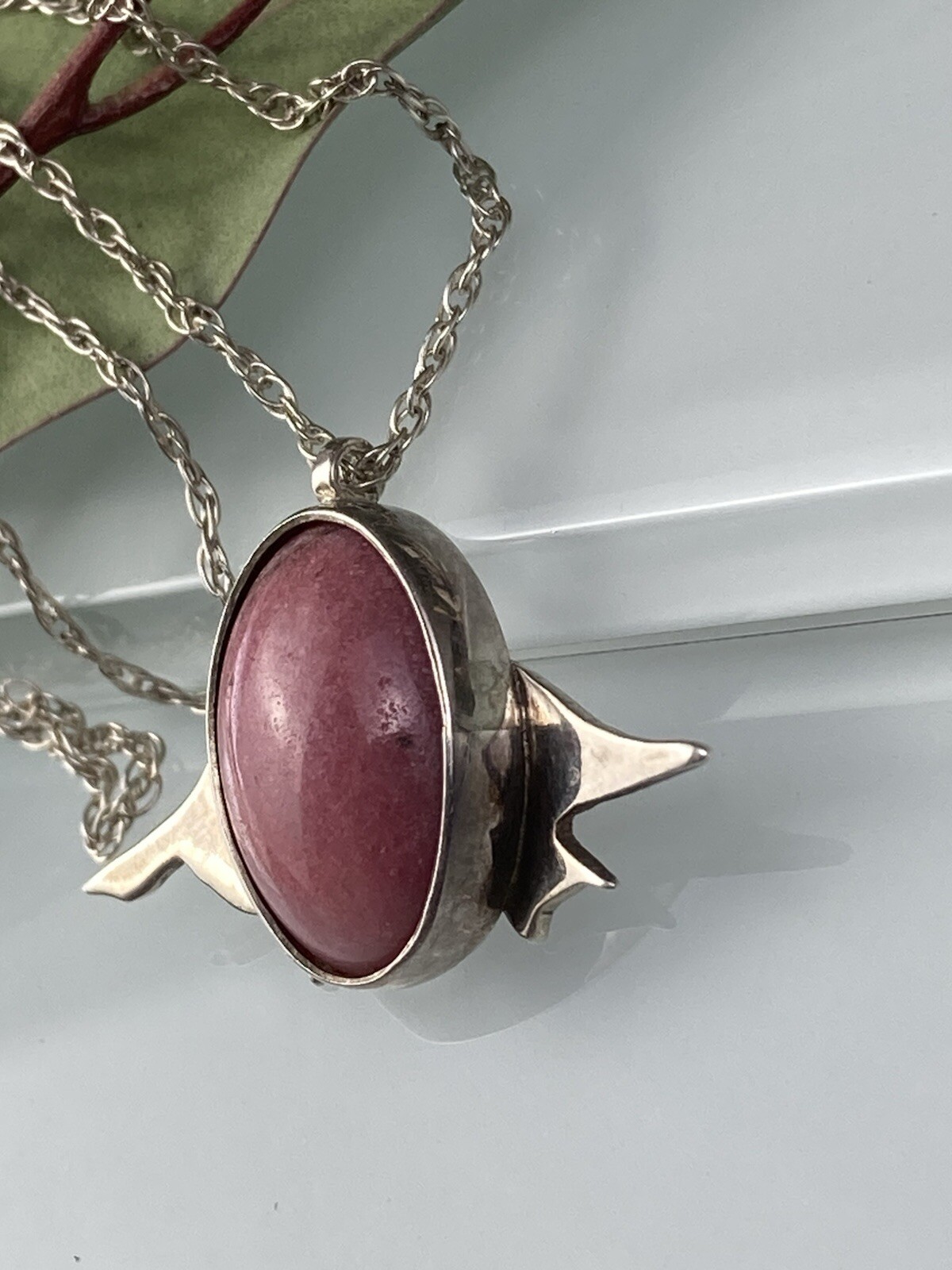 Sterling 925 Solid Silver Natural Ruby Pendant Ci… - image 4