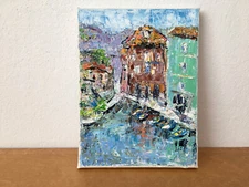 Malcesine Italy Impasto Oil Painting on Canvas Original Lake Garda Painting