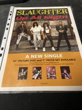 slaughter  up all night ORIGINAL ADVERT/ POSTER/CLIPPING