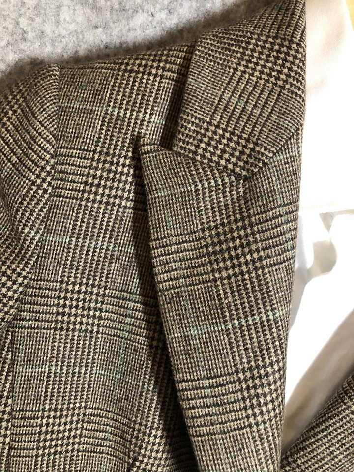 Blazer feminino L.K.Bennett London 6 marrom Glen xadrez lua lã campbell 2 botões - Imagem 2 de 4