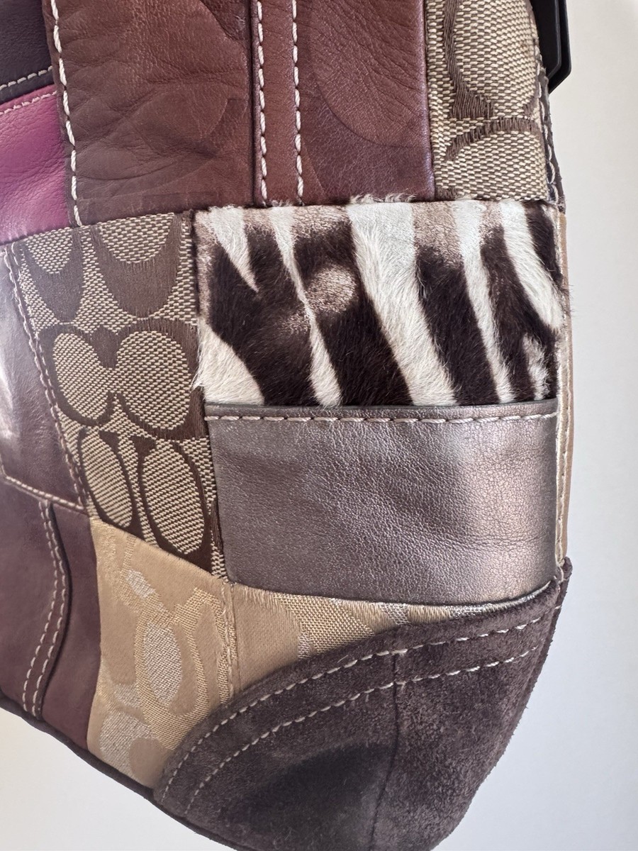 Vintage Y2K Coach Holiday Patchwork Shoulder crossbody GUC 10435