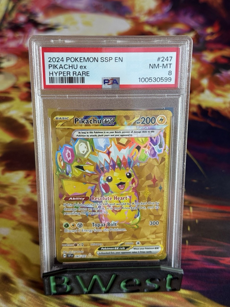 pikachu spark pokemon card Pikachu ex 247/191 Sv08: Surging Sparks Holo for sale online
