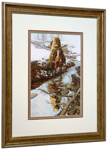 Bev Doolittle SPIRIT OF THE GRIZZLY Passepartout gerahmt WSS wo Stille spricht - Bild 1 von 2