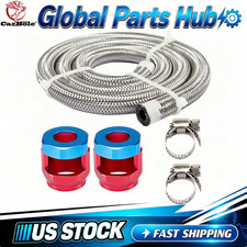 3ft Nylon Braided Fuel Line Hose Kit W Fittings Stainless Steel Oil Hose Set