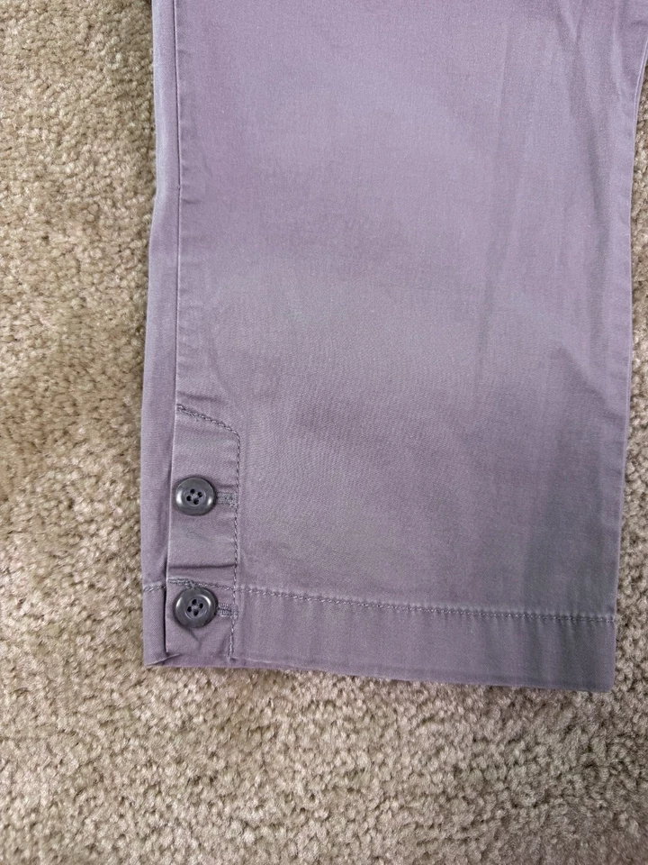Pantalones chinos cortos con curvas para mujer ANN TAYLOR LOFT talla 6 botones grises 30x24 E732 Foto 3 de 4