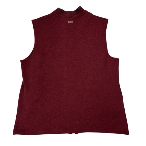 Pendleton Lambswool Blend 1/4 Zip Sweater Vest Men's Large Red - Picture 2 of 7