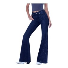 Shyanne Embroidered High Rise Stretch Flare Jeans New with Tags Womens 33