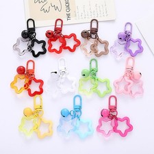 Kawaii Star Bell Keychain 10PCS, Assorted Colors Bag Charm Car Mirror Ornament