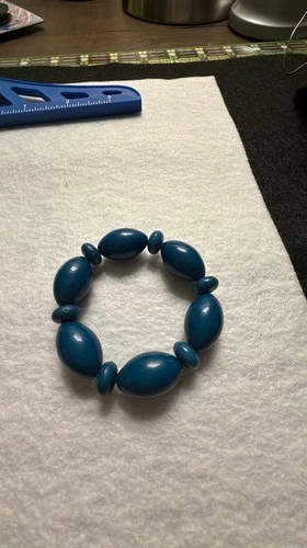 Vintage Blue Bakelite Bead Bracelet