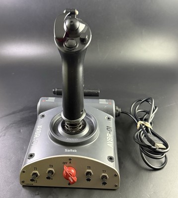Saitek AV8R-01 USB Joystick PC Dual Throttle Flight Stick Working Vf2