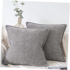 18x18 Chenille Throw Pillow Covers Set of 2  18" x 18" Pack of 2 Grey