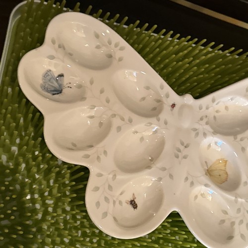 Plato de huevos LENOX “Prado de mariposa” figurativo forma mariposa excelente estado - Imagen 2 de 9