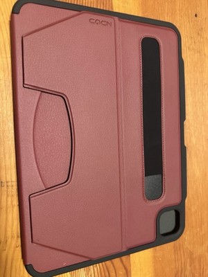 Zugu Muse case for the 11-inch iPad Pro M4. Scarlett exterior, magnetic stand.