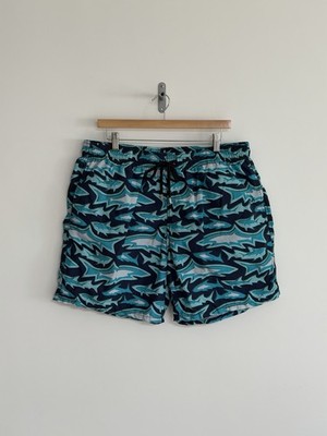 Vilebrequin Swimming Beach Shorts Blue Green Sharks Mens 3XL