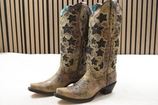 Corral Ladies Brown Black Glitter Star Inlay Embroidery Z5087 M Size 7 Cowgirl