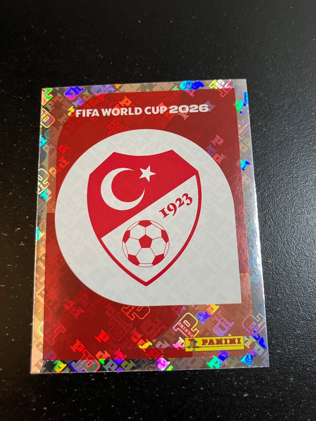 Panini FIFA 2026 World Cup Turkey Team Crest Hologram Sticker TUR 1