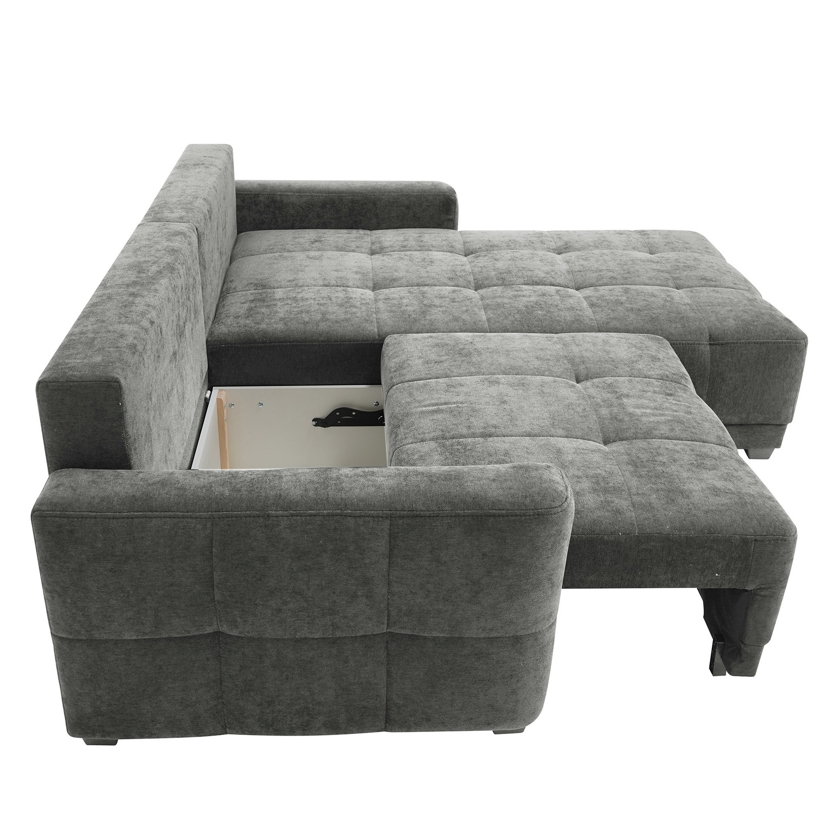 Funktionsecke - grey - Liegefunktion - Staukasten Sofa Wohnlandschaft Couch