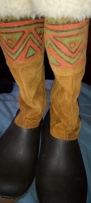Beautiful BAFFIN CANADA WINTER SNOW BOOTS EX CONDITION TRIBAL ESKIMO Ladies Sz 9