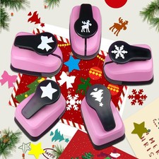 Christmas Hole Punch Set, 5 Pcs Different Shape Hole Punches for Paper Craft,...