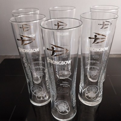 Strongbow Pint Apfelwein Gläser geprägt nukleiert 6er Set