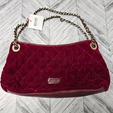 Borsa a tracolla vintage Moschino velluto rosso borsa a mano trapuntata Made in Italy NOS fiocco