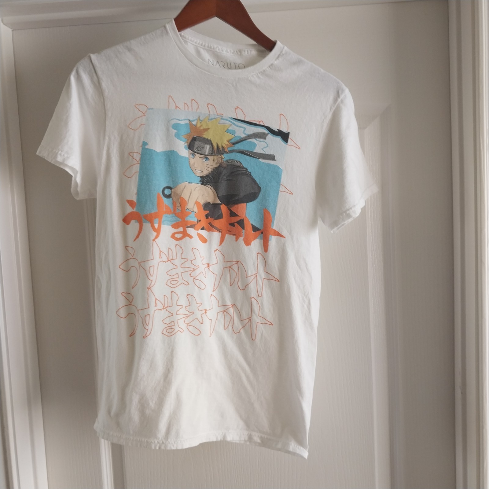 Naruto Uzumaki Anime T-shirt White Men's Medium Size Shippuden Collection