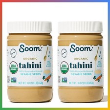 Organic Tahini Sesame Paste Creamy Nutty Flavor 16 Ounce 2 Pack