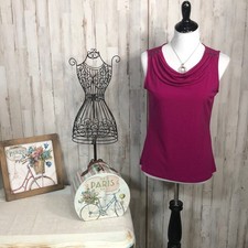 Nine West Fuchsia Drape Neck Dress Blouse Tank in Medium