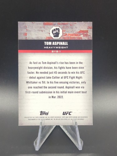 Tom Aspinall 2024 Topps Chrome UFC #BYB-1 Brick By Brick Mint Condition - Picture 2 of 2