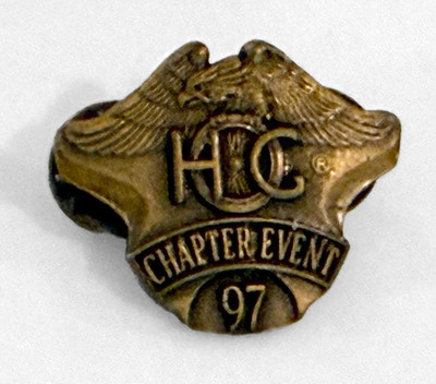 Vintage Harley-Davidson Motorcycle Brass HOG CHAPTER EVENT 1997 Lapel Pin