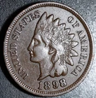 1898 INDIAN HEAD CENT - With LIBERTY & DIAMONDS - XF EF