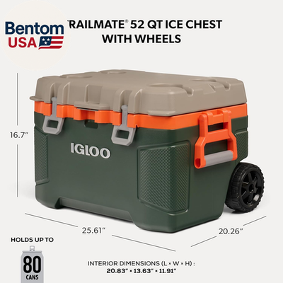 GP45 Extreme 暖トツつき Trailmate 52Qt Wheeled Cooler, Insulated Hard Shell Ice Chest