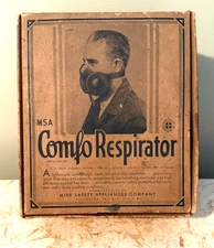 Unused MSA Comfo Respirator 1930s Type AC w/ Original Box & Filters Vintage