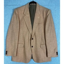 Rebus Sport Coat Men 42R Tan Orange Herringbone Virgin Wool Blazer