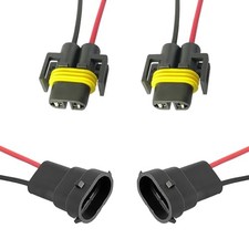 4 PCS H8 H11 Pigtail Socket Wiring Harness, 12V Waterproof Male  Female