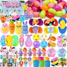 300pcs Bulk Prefilled Easter Eggs with Toys, Filled Easter Eggs for Kids, Stu...