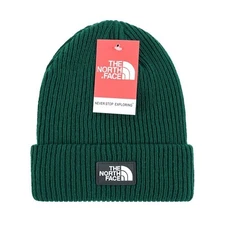 North Face Green Core Classic Knit Beanie Cuffed Skull Cap Adult One Size