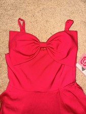 Rare Editions Girls Dress Size 12 Sleeveless Hot Pink with Bow New With Tags