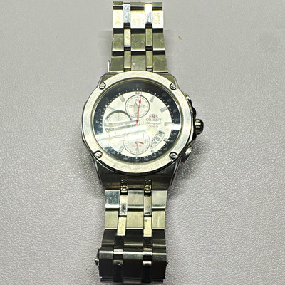 Orient Chronograph Men's Quartz Chronograph Alarm Date 100m Steel Bracelet