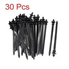30 Pcs 8x175mm Plastic Push Mount Loop Cable Ties Zip Wire Fastener Black