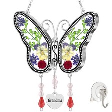 Butterfly Suncatcher Grandma Stained Glass Sun Catcher for Windows Hangings O...