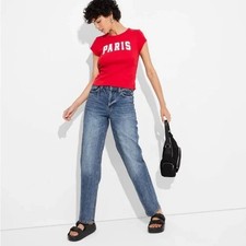 Women's High-Rise EasyRigid Straight Jeans - Wild Fable Dark Wash 0